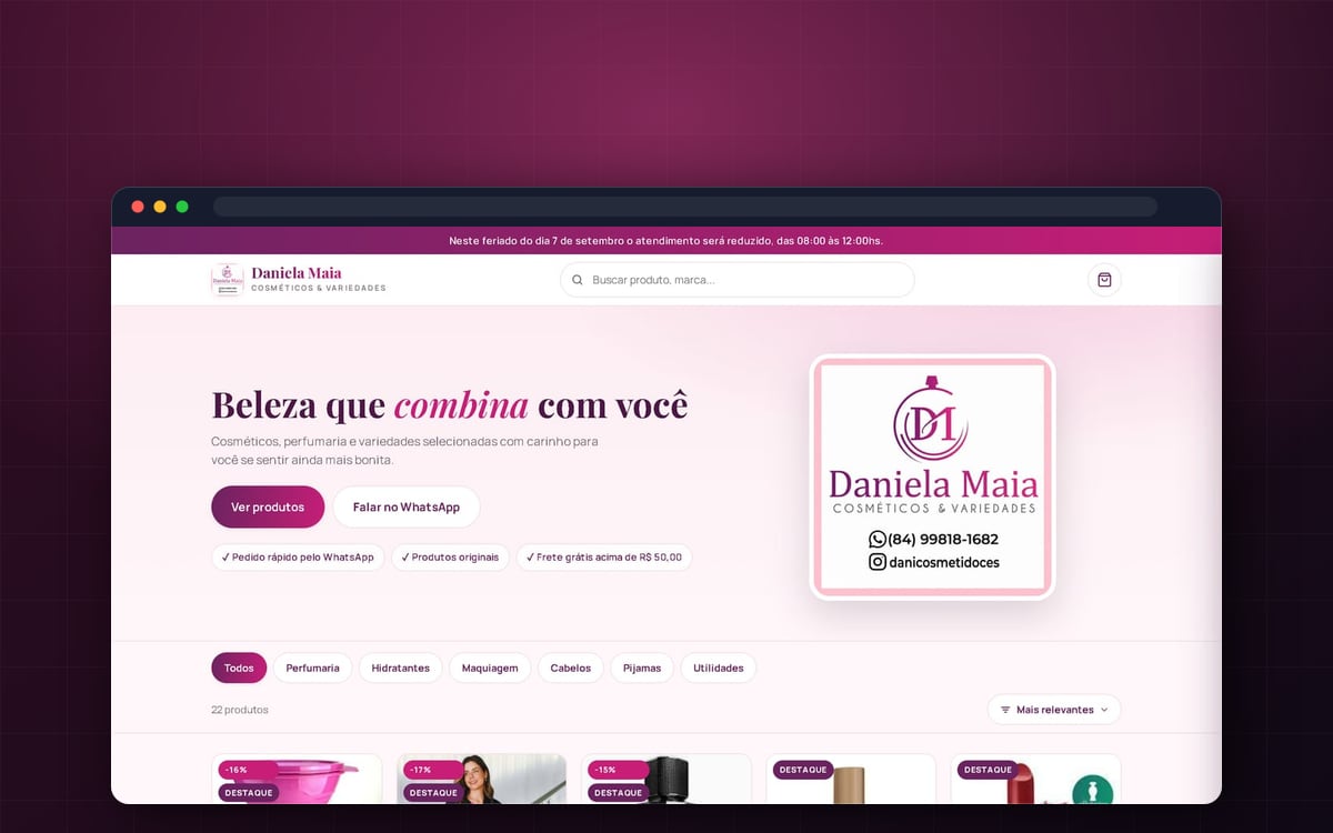 Catálogo da Daniela Maia Cosméticos